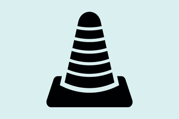 vector traffic cone icon and cone silhouette