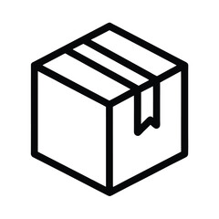 Shipping Box Outline Vector Illustration