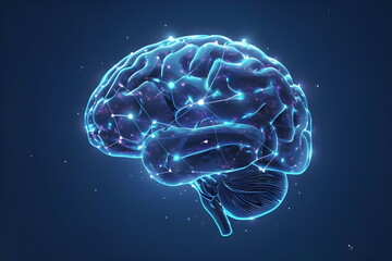 Fototapeta premium Human Figure in a Futuristic Digital Environment with Holographic Health and Data Interfaces, Highlighting Medical Technology and AI