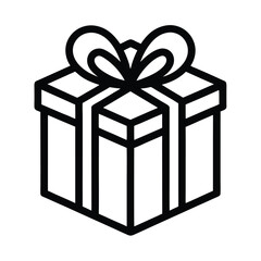 Gift Box Outline Vector Illustration