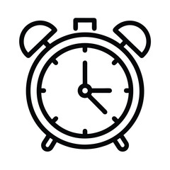 Alarm Clock Outline Vector Illustration