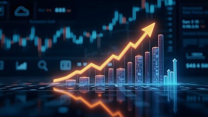 Fototapeta premium Professional Business Graphs and Growth Indicators Showing Success.