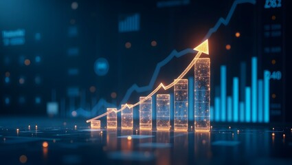 Naklejka premium Professional Business Graphs and Growth Indicators Showing Success.