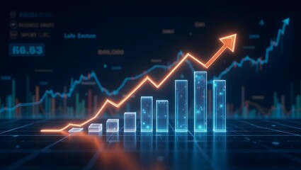 Obraz premium Professional Business Graphs and Growth Indicators Showing Success.