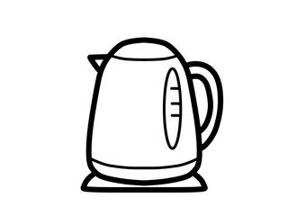 シンプル電気ケトルアイコン（黒）