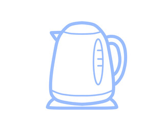 シンプル電気ケトルアイコン（ブルー）