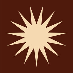 Retro cream star design element vector