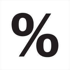 Bold black percentage symbol centered on a clean white background