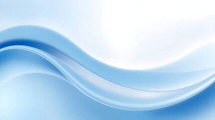 Abstract blue wave background with smooth gradient curves on white, ideal for modern business design, presentations, digital templates, and minimalist web banners