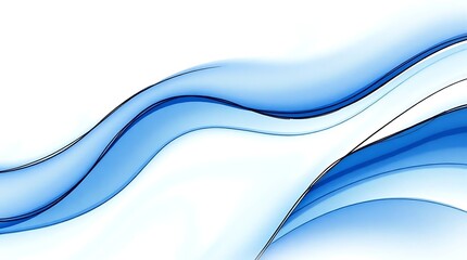 Abstract blue wave background with smooth gradient curves on white, ideal for modern business design, presentations, digital templates, and minimalist web banners