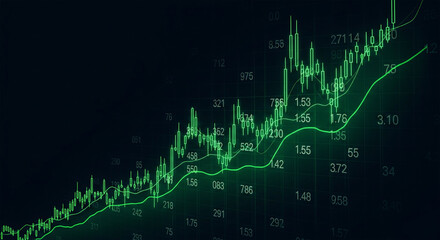 Fototapeta premium Financial Growth Chart Analyzing Stock Market Trends and Investment Strategies for Business