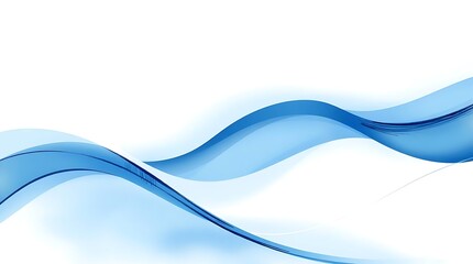 Abstract blue wave background with smooth gradient curves on white, ideal for modern business design, presentations, digital templates, and minimalist web banners