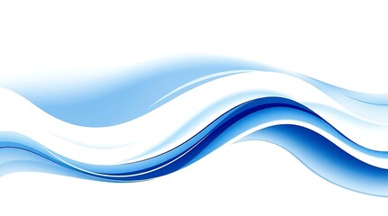 Abstract blue wave background with smooth gradient curves on white, ideal for modern business design, presentations, digital templates, and minimalist web banners