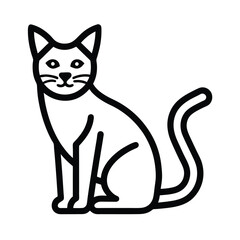 Cat Outlined In Bold Vector Illustration