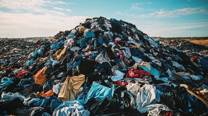 Representations of waste and pollution through discarded textiles.