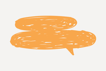Orange speech bubble sketch. vector