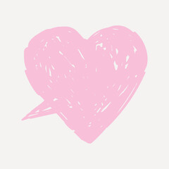 Pink heart doodle illustration vector
