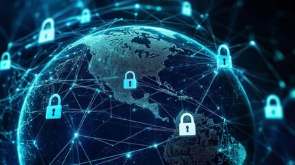 Fototapeta premium Emphasizing robust measures for data protection in the digital world.