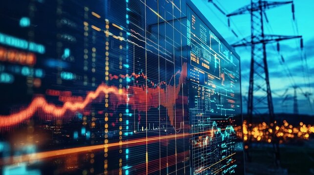 High-tech power grid interface features advanced data analysis tools.