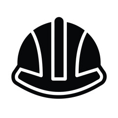 Construction Helmet Outline Vector Illustration