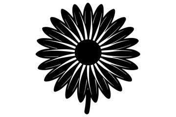 Vector art of silhouette of black and white dahlia flower