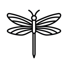 Dragonfly Outlined Icon Vector Illustration