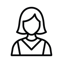 Female Avatar Outline Vector Illustration