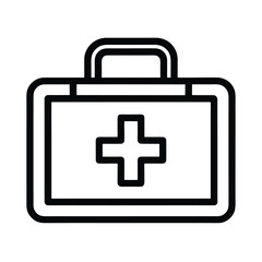 First Aid Kit Outline Vector Illustration