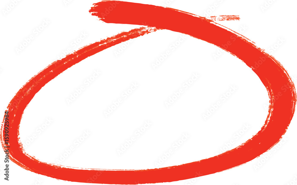 Fototapete red circle mark on transparent background. bright red scribble ovals and bubbles to circle and highl