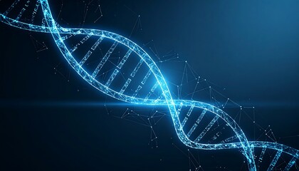 Abstract DNA graphic, polygonal structure