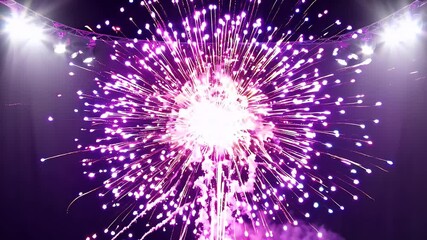 brilliant bursts of dazzling fireworks explode in intricate patterns across a transparent background revealing sparkling trails and vibrant colors in slow motion visuals ideal for celebratory
