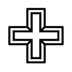 Obraz premium Medical Cross Outline Vector Illustration