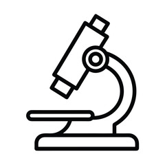 Microscope Outlined Icon Vector Illustration