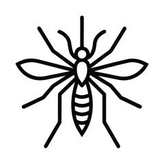 Mosquito Outlined Icon Vector Illustration