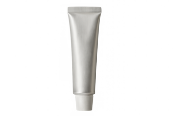 Realistic metallic tube packaging mockup with transparent background, perfect for showcasing your product design