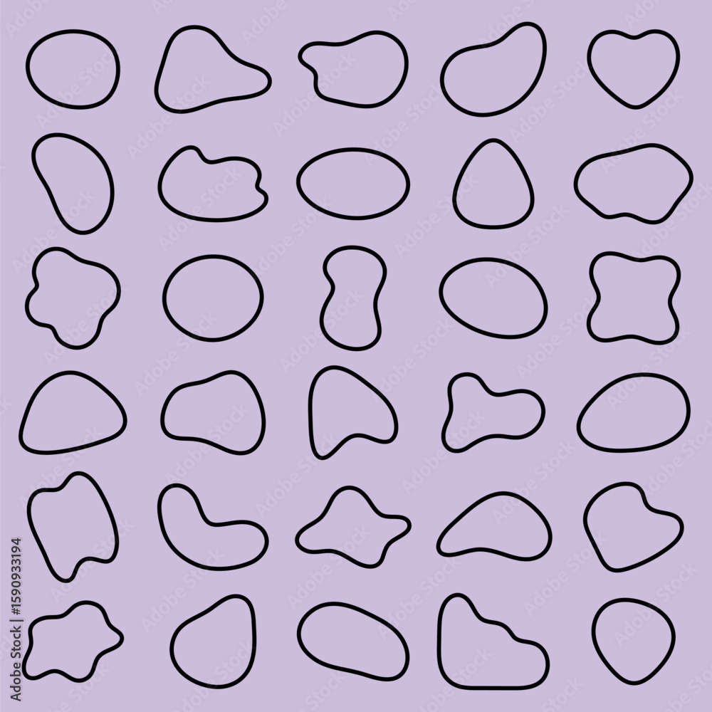 Poster abstract shapes on a background. organic shapes, varied forms, and unique patterns. repeated abstrac
