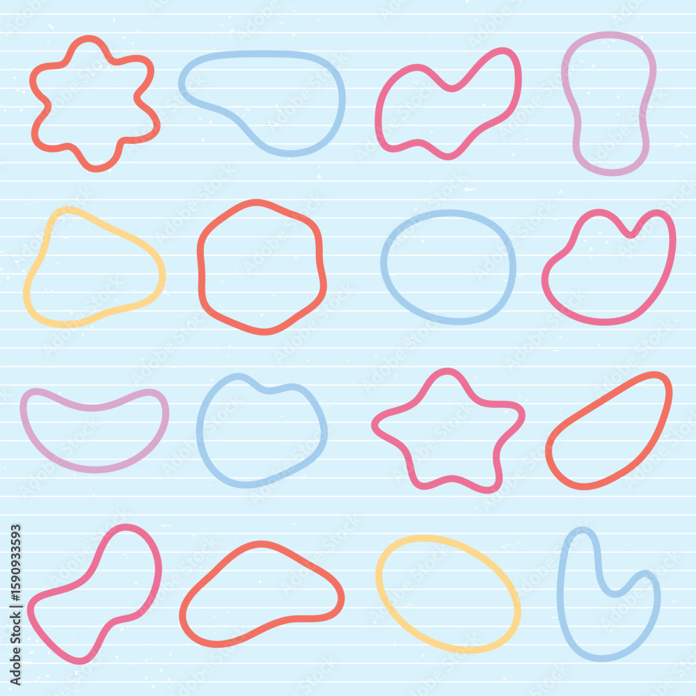 Poster abstract shapes on a background. organic shapes, varied forms, and unique patterns. repeated abstrac