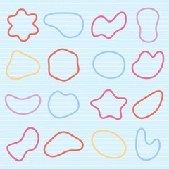 Abstract shapes on a background. Organic shapes, varied forms, and unique patterns. Repeated abstract shapes create a modern, artistic look. Black shape vector set.