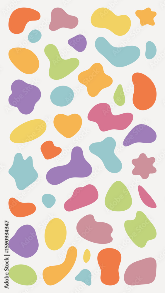 Poster abstract shapes on a background. organic shapes, varied forms, and unique patterns. repeated abstrac
