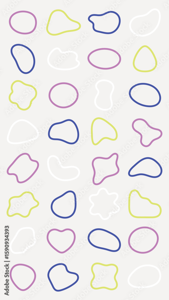 Poster abstract shapes on a background. organic shapes, varied forms, and unique patterns. repeated abstrac