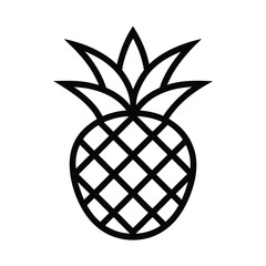 Obraz premium Pineapple Outlined Icon Vector Illustration
