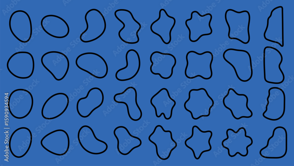 Poster abstract shapes on a background. organic shapes, varied forms, and unique patterns. repeated abstrac