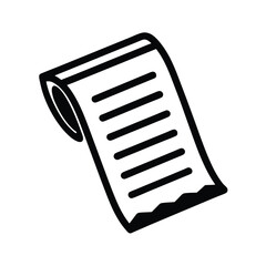 Receipt Outlined In Bold Vector Illustration