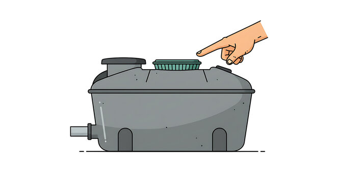 Septic Tank Inspection Flat Art Isolated on White Background