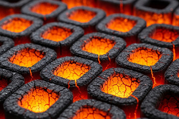 Burning Charcoal Briquettes for Grilling and Shisha