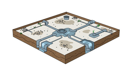 Ant Farm Flat Art Isolated on White Background