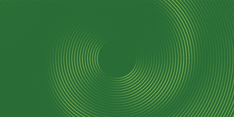 Abstract modern bright green gradient background with glowing neon circle lines element and halftone dots decoration. Trendy simple texture creative design. Suit for presentation, website