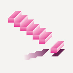Fototapeta premium Abstract pink gradient stairs vector