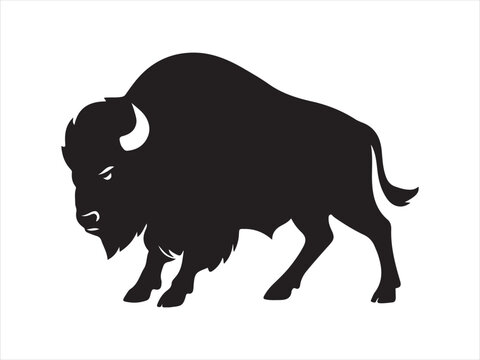 Bison buffalo silhouette vector. Buffalo icon silhouette vector illustration.