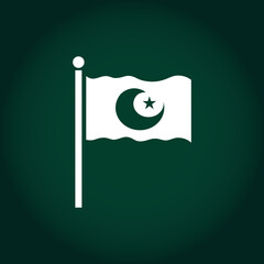 Flat Vector Pakistan Flag Icon Minimalist Waving